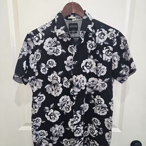 Denim & Flower Black and White Floral Shirt